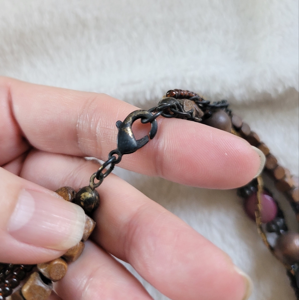 Stunning Multi-Strand Tribalesque Boho Beaded Med… - image 7